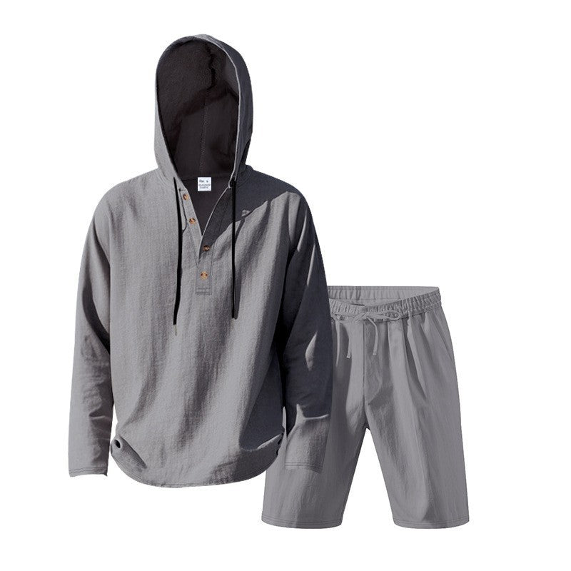 Herrar avslappnad hoodie med korta byxor i avslappnad stil Mirla-Eva Jonsson