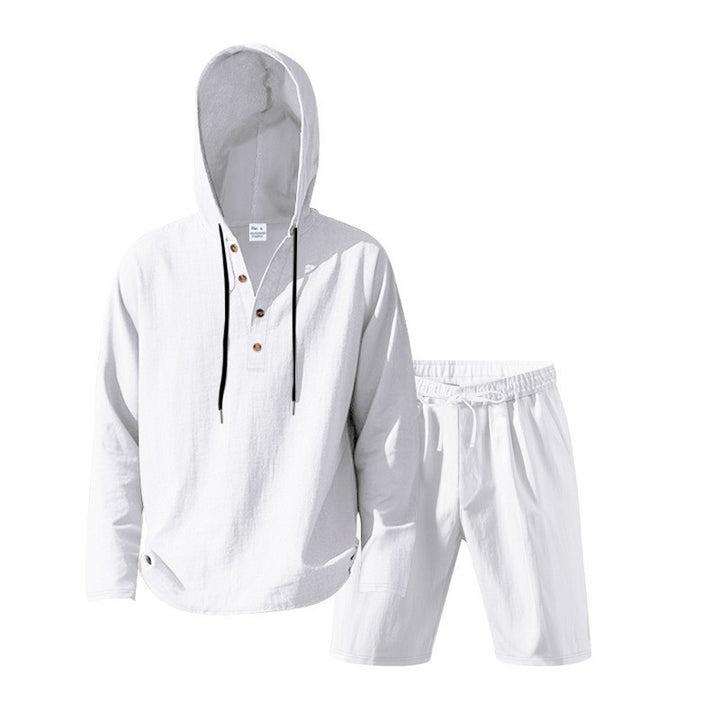 Herrar avslappnad hoodie med korta byxor i avslappnad stil Mirla-Eva Jonsson