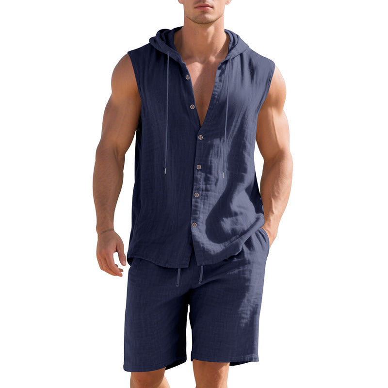 Herrar avslappnad hoodie och shorts set Mirla-Eva Jonsson