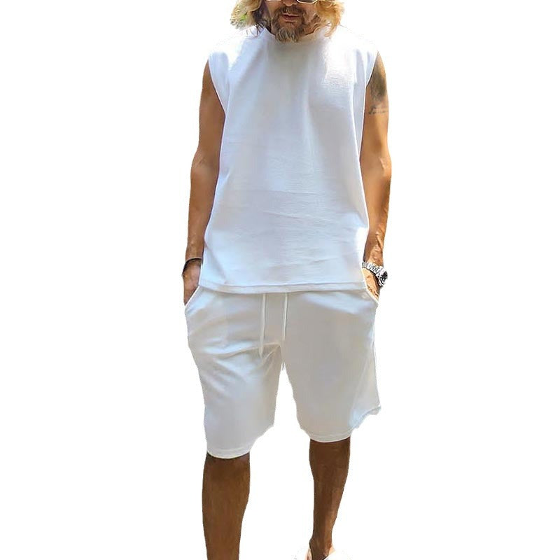 Herrar avslappnad kortärmad sweatshirt och shorts set Mirla-Eva Jonsson