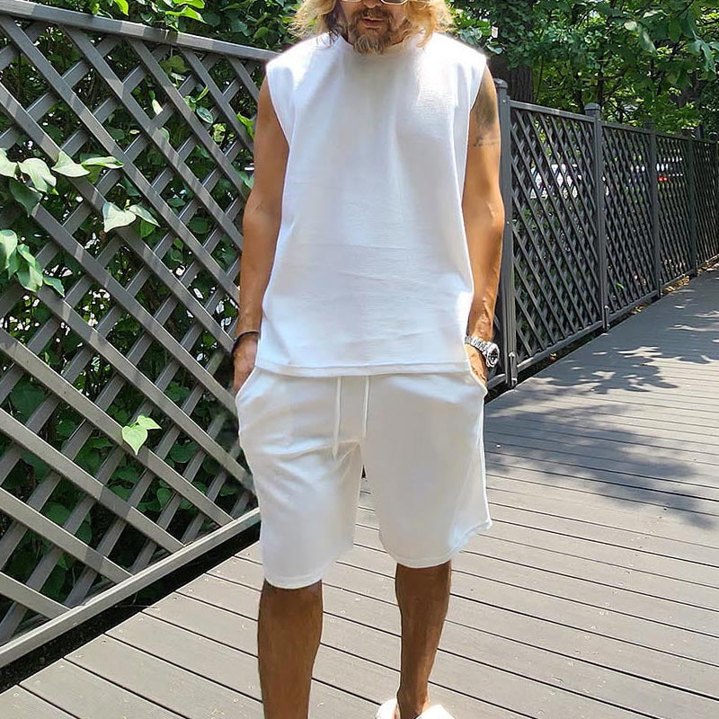 Herrar avslappnad kortärmad sweatshirt och shorts set Mirla-Eva Jonsson