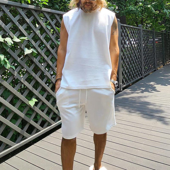 Herrar avslappnad kortärmad sweatshirt och shorts set Mirla-Eva Jonsson