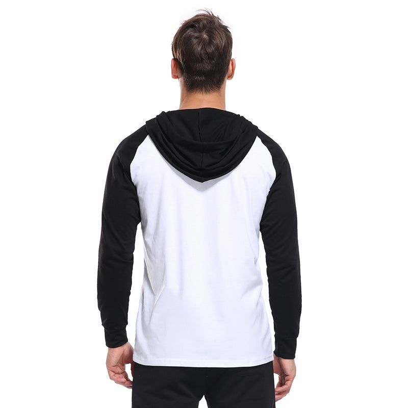 Herrar avslappnad långärmad hoodie-tröja med kontrastärmar Mirla-Eva Jonsson