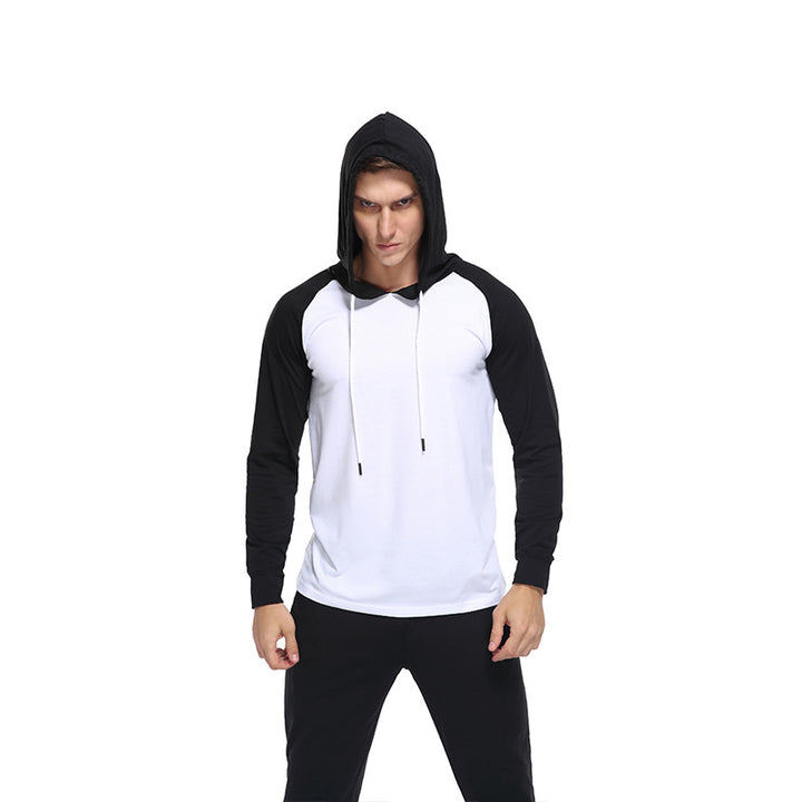 Herrar avslappnad långärmad hoodie-tröja med kontrastärmar Mirla-Eva Jonsson