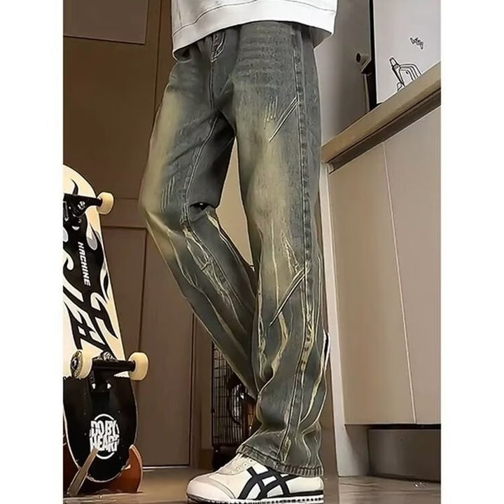 Herrar avslappnade baggy jeans i used look Mirla-Eva Jonsson