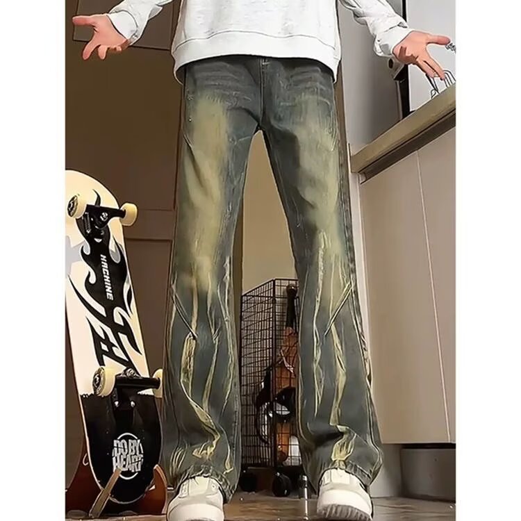 Herrar avslappnade baggy jeans i used look Mirla-Eva Jonsson