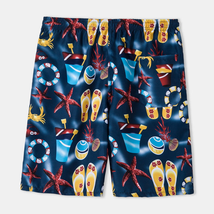 Herrar badshorts med livligt maritimt motiv och praktisk snörning Eva Jonsson-Eva Jonsson