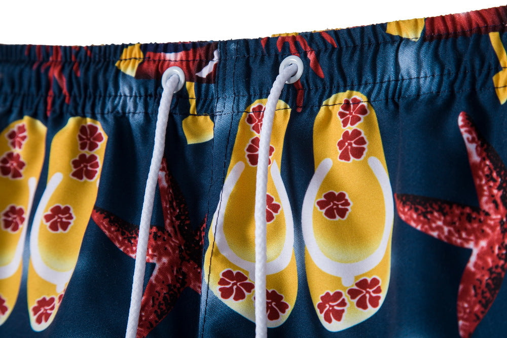 Herrar badshorts med livligt maritimt motiv och praktisk snörning Eva Jonsson-Eva Jonsson