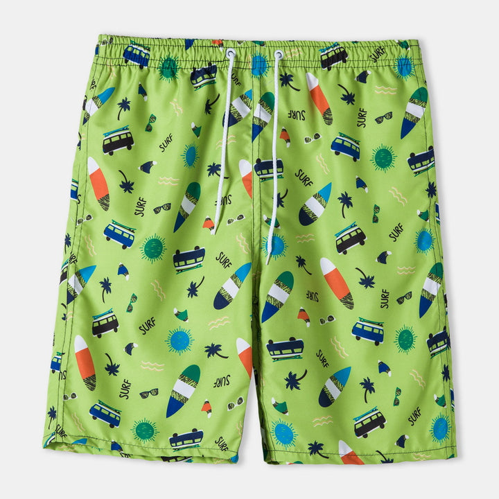 Herrar badshorts med modernt surfmotiv Mirla-Eva Jonsson