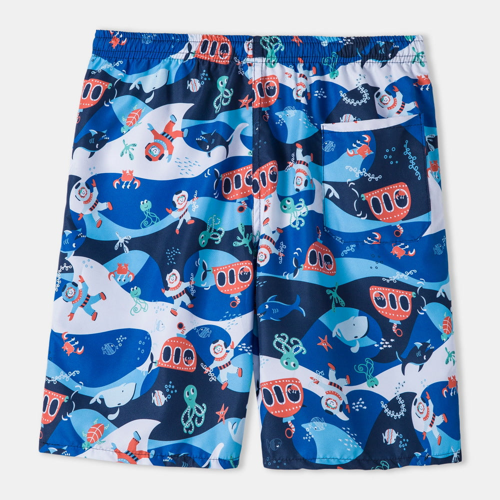 Herrar badshorts med tropisk design och elastisk midja Mirla-Eva Jonsson