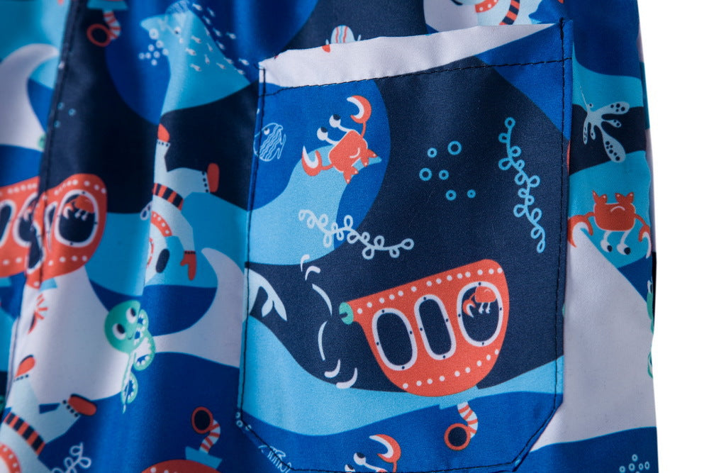Herrar badshorts med tropisk design och elastisk midja Mirla-Eva Jonsson