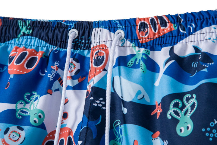 Herrar badshorts med tropisk design och elastisk midja Mirla-Eva Jonsson