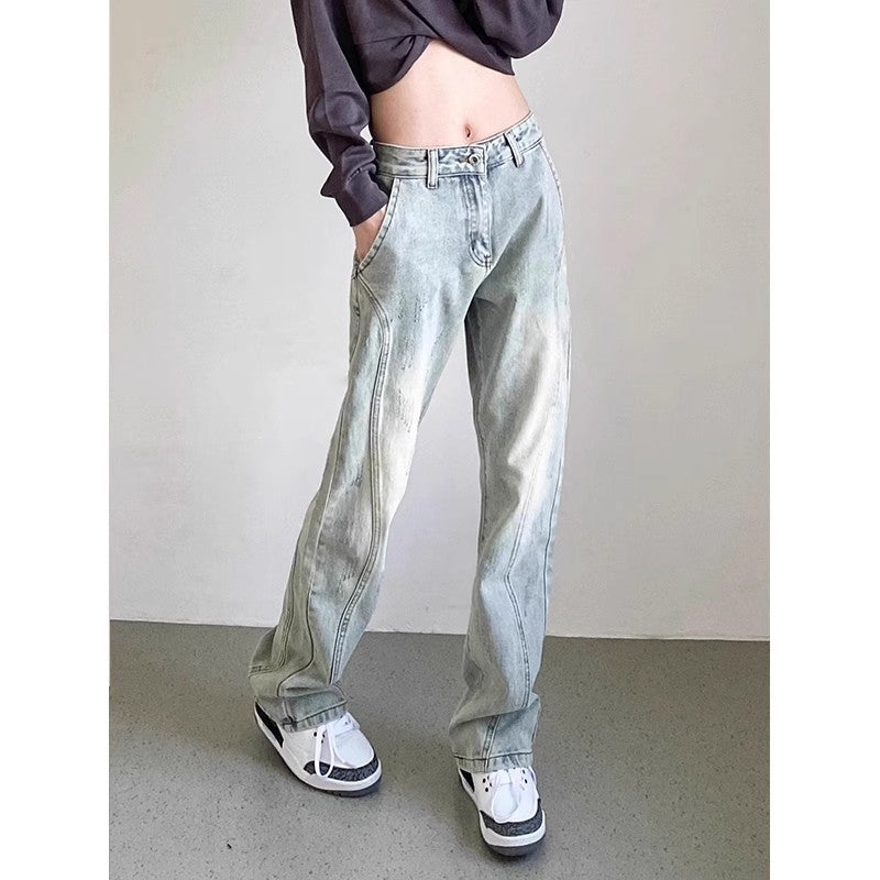 Herrar baggy denimjeans med modernt used-look Mirla-Eva Jonsson