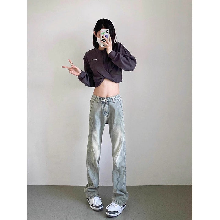 Herrar baggy denimjeans med modernt used-look Mirla-Eva Jonsson