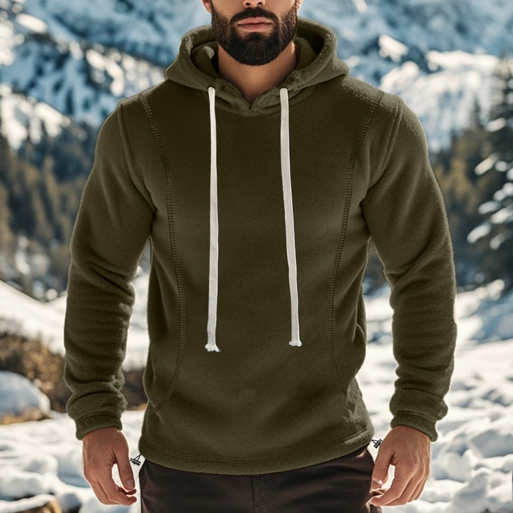 Herrar bekväm fleece hoodie med hög krage och praktisk känguruficka Eva Jonsson-Eva Jonsson