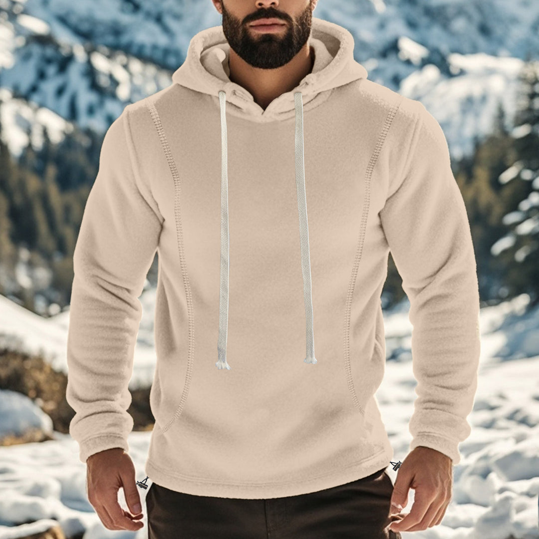 Herrar bekväm fleece hoodie med hög krage och praktisk känguruficka Eva Jonsson-Eva Jonsson