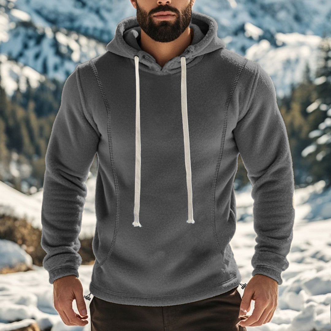 Herrar bekväm fleece hoodie med hög krage och praktisk känguruficka Eva Jonsson-Eva Jonsson
