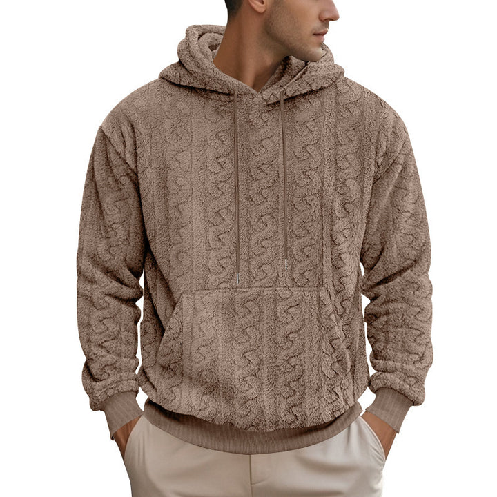Herrar bekväm fleece hoodie med huva och känguruficka Eva Jonsson-Eva Jonsson