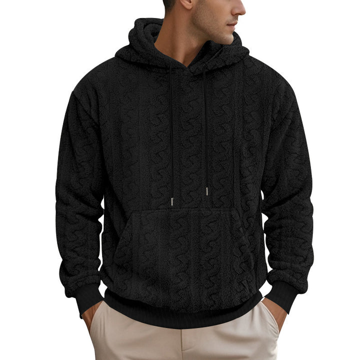 Herrar bekväm fleece hoodie med huva och känguruficka Eva Jonsson-Eva Jonsson