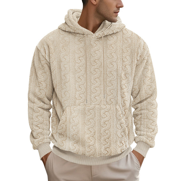 Herrar bekväm fleece hoodie med huva och känguruficka Eva Jonsson-Eva Jonsson