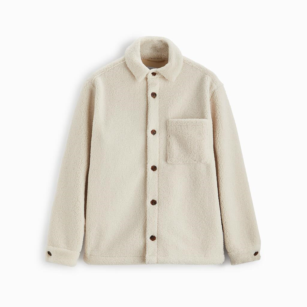 Herrar bekväm fleece-skjortjacka med påsydd bröstficka Eva Jonsson-Eva Jonsson
