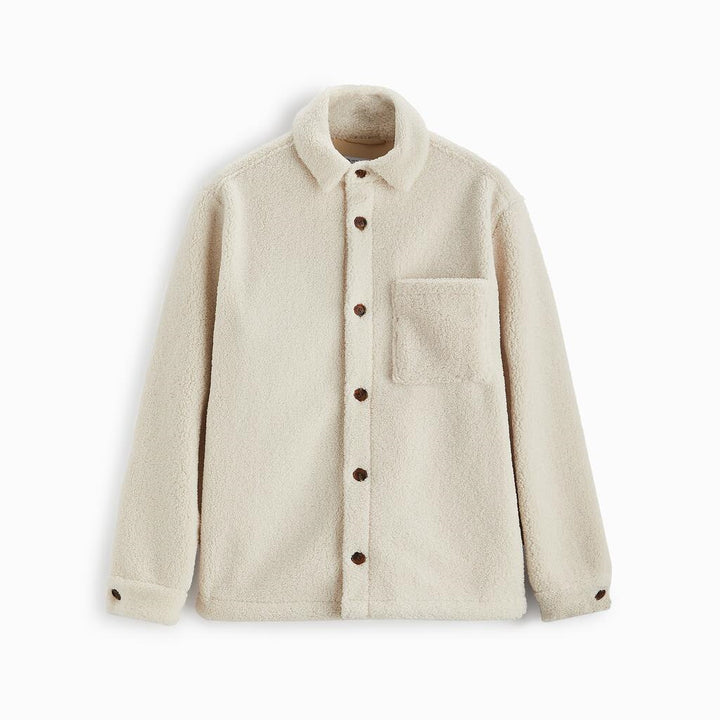 Herrar bekväm fleece-skjortjacka med påsydd bröstficka Eva Jonsson-Eva Jonsson