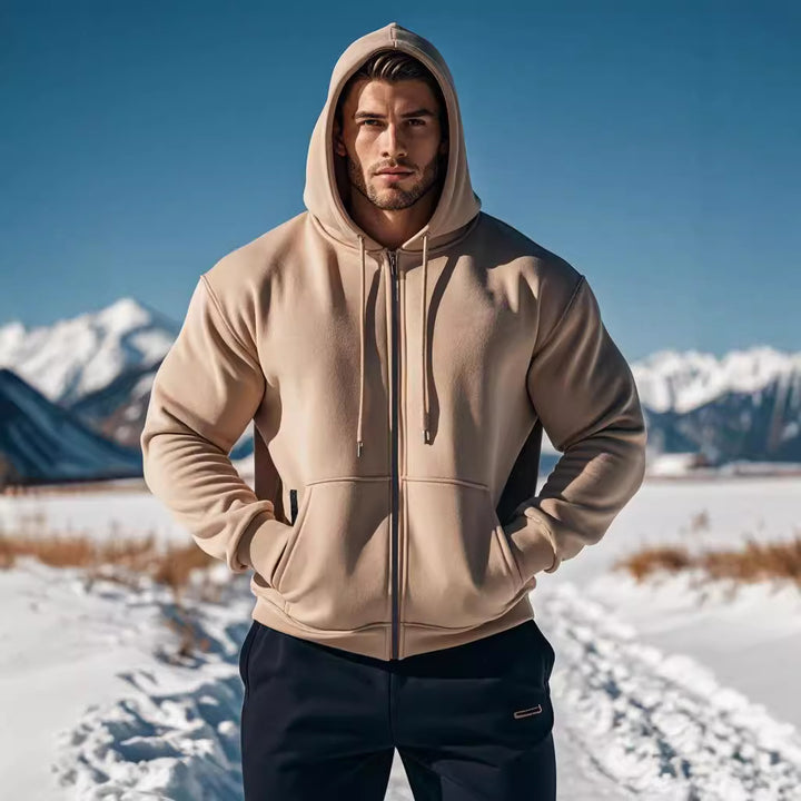 Herrar bekväm hoodie med dragkedja och fickor Eva Jonsson-Eva Jonsson