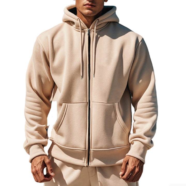 Herrar bekväm hoodie med dragkedja och fickor Eva Jonsson-Eva Jonsson