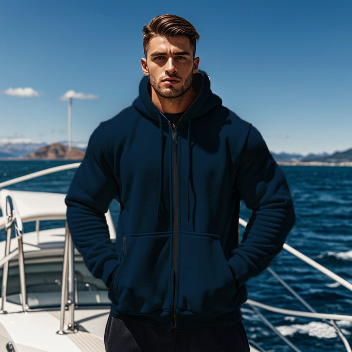 Herrar bekväm hoodie med dragkedja och fickor Eva Jonsson-Eva Jonsson
