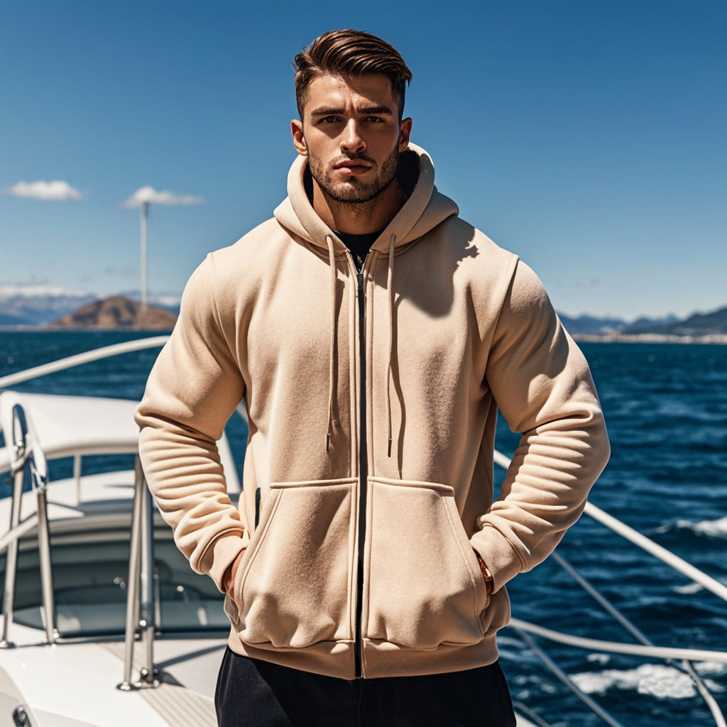 Herrar bekväm hoodie med dragkedja och fickor Eva Jonsson-Eva Jonsson