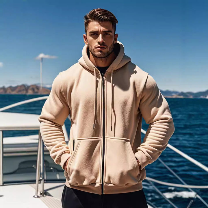 Herrar bekväm hoodie med dragkedja och fickor Eva Jonsson-Eva Jonsson