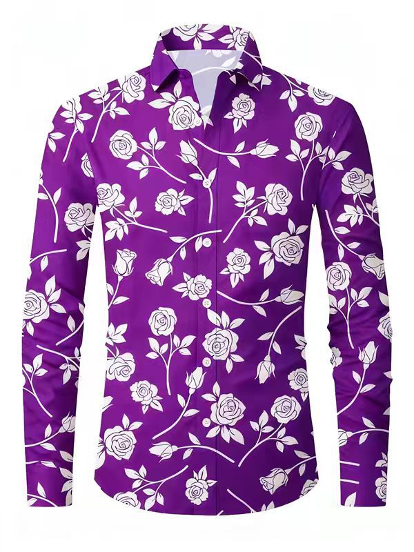 Herrar blus med blommönster Mirla-Eva Jonsson