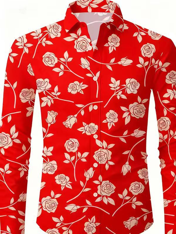Herrar blus med blommönster Mirla-Eva Jonsson