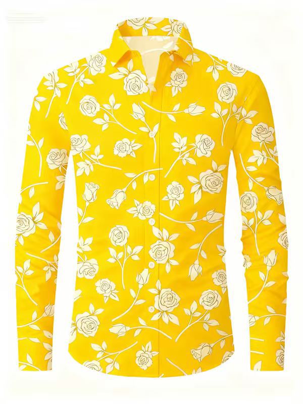 Herrar blus med blommönster Mirla-Eva Jonsson