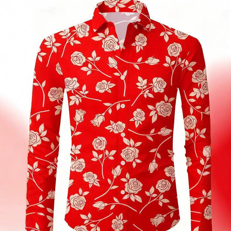 Herrar blus med blommönster Mirla-Eva Jonsson