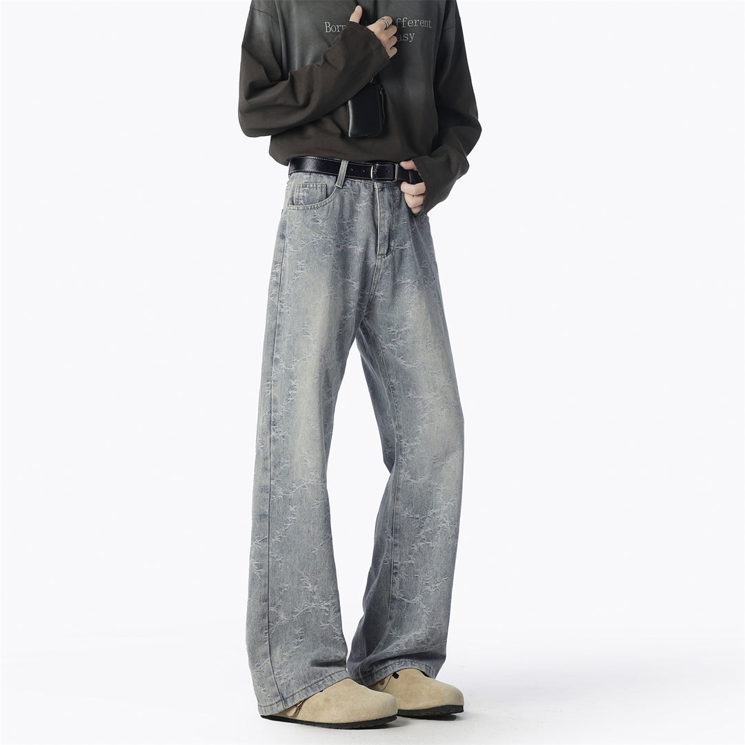 Herrar breda jeans med unikt mönster och hög bärkomfort Mirla-Eva Jonsson