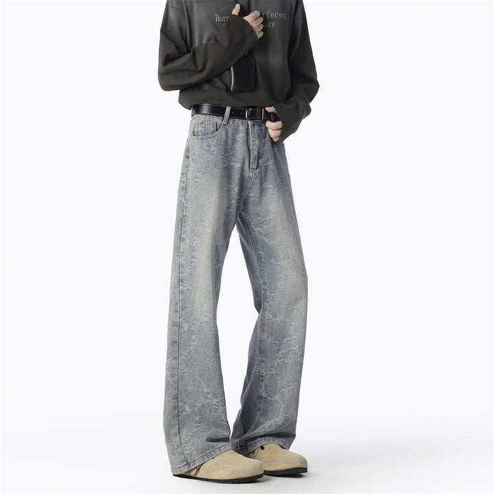 Herrar breda jeans med unikt mönster och hög bärkomfort Mirla-Eva Jonsson