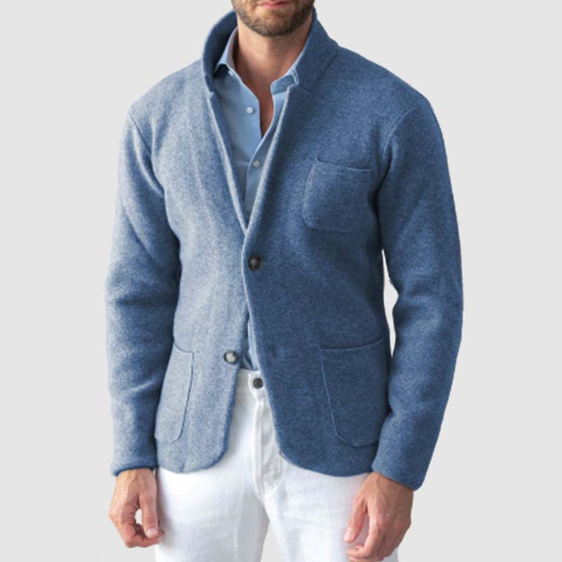Herrar cardigan med elegant skärning och praktiska fickor Mirla-Eva Jonsson