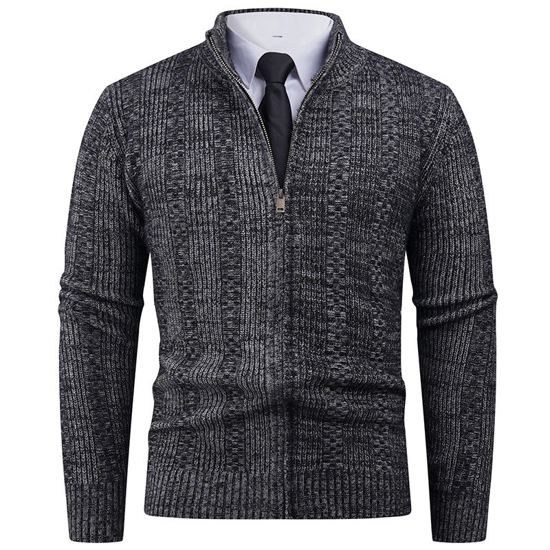 Herrar cardigan med modern dragkedja och flätmönster Mirla-Eva Jonsson
