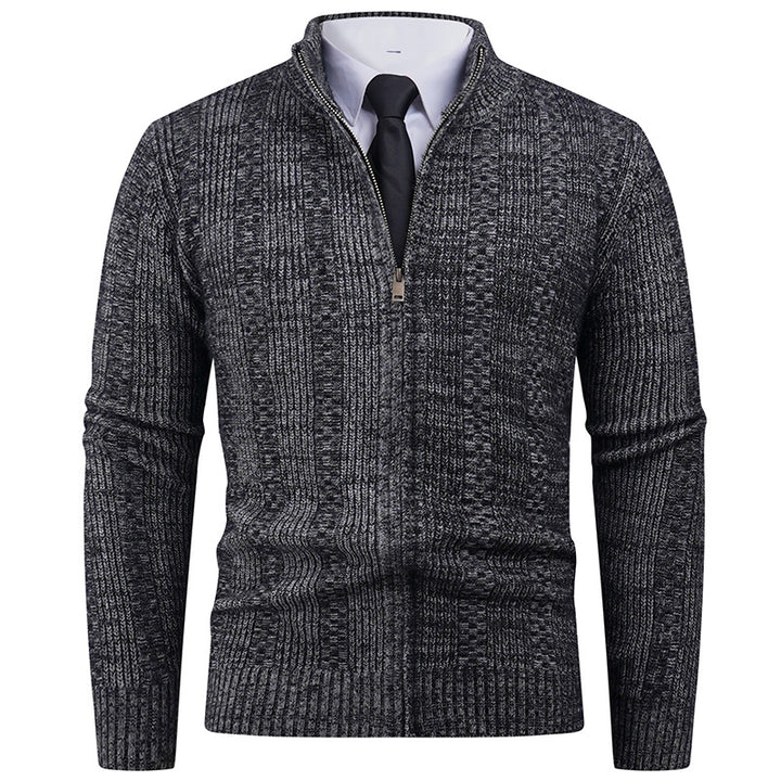 Herrar cardigan med modern dragkedja och flätmönster Mirla-Eva Jonsson
