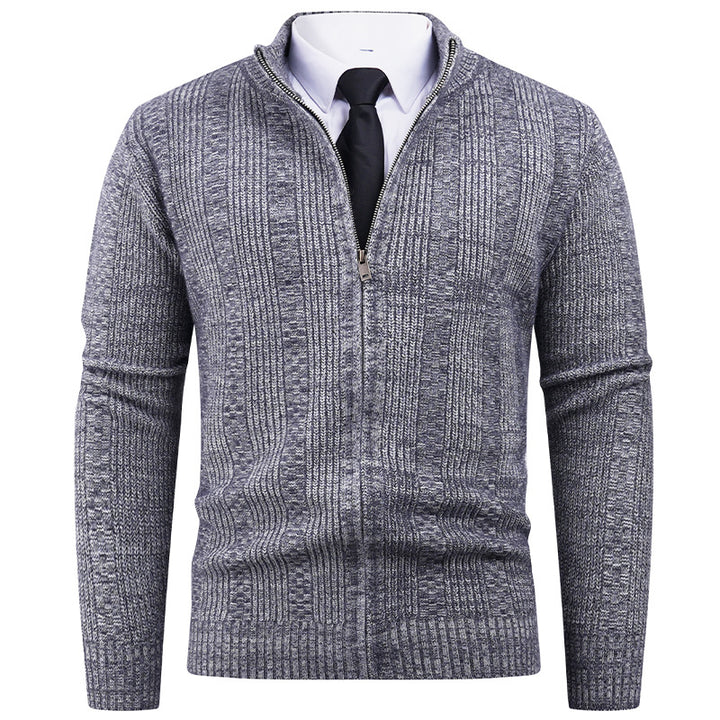 Herrar cardigan med modern dragkedja och flätmönster Mirla-Eva Jonsson