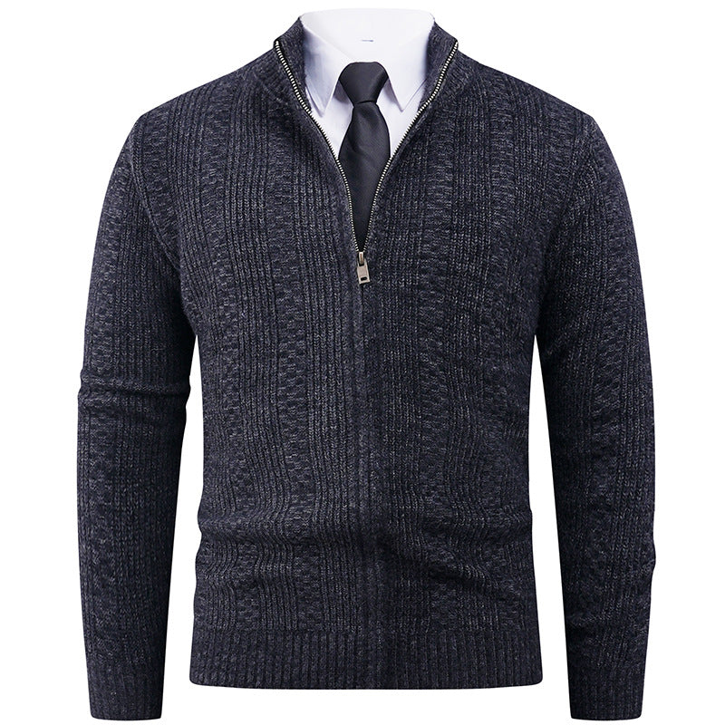 Herrar cardigan med modern dragkedja och flätmönster Mirla-Eva Jonsson