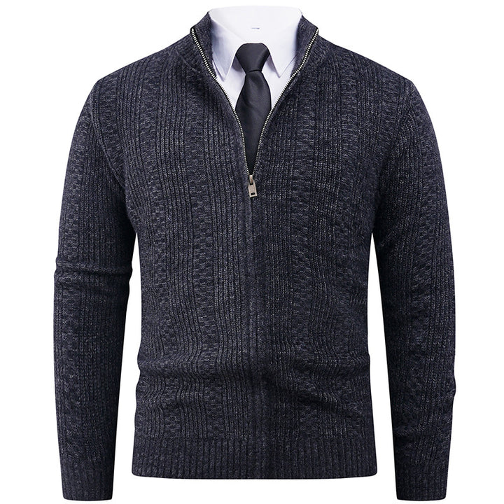 Herrar cardigan med modern dragkedja och flätmönster Mirla-Eva Jonsson