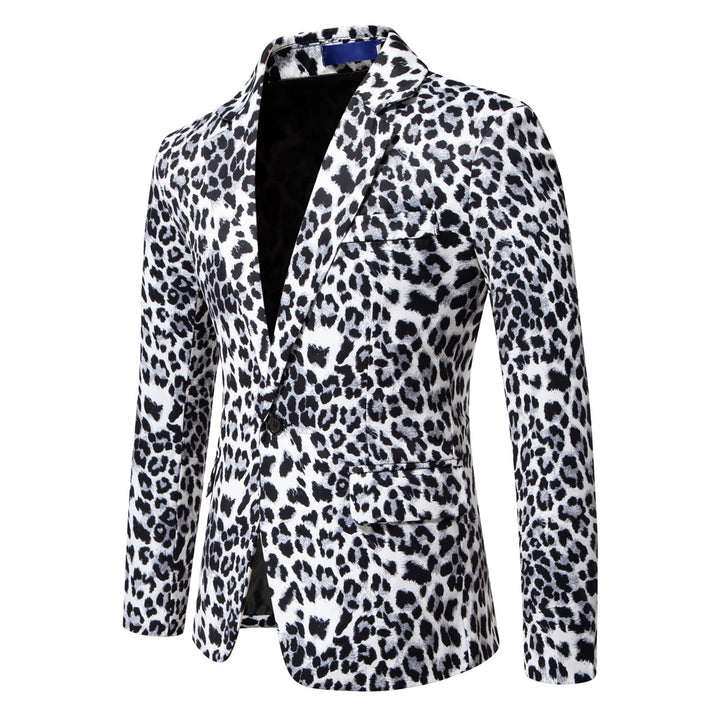 Herrar designer-blazer med iögonfallande leopardmönster och elegant snitt Mirla-Eva Jonsson