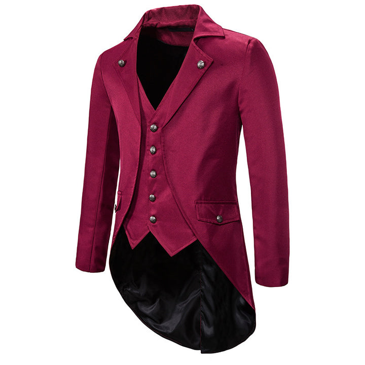 Herrar elegant Steampunk-blazer med asymmetrisk skärning och fina detaljer Mirla-Eva Jonsson