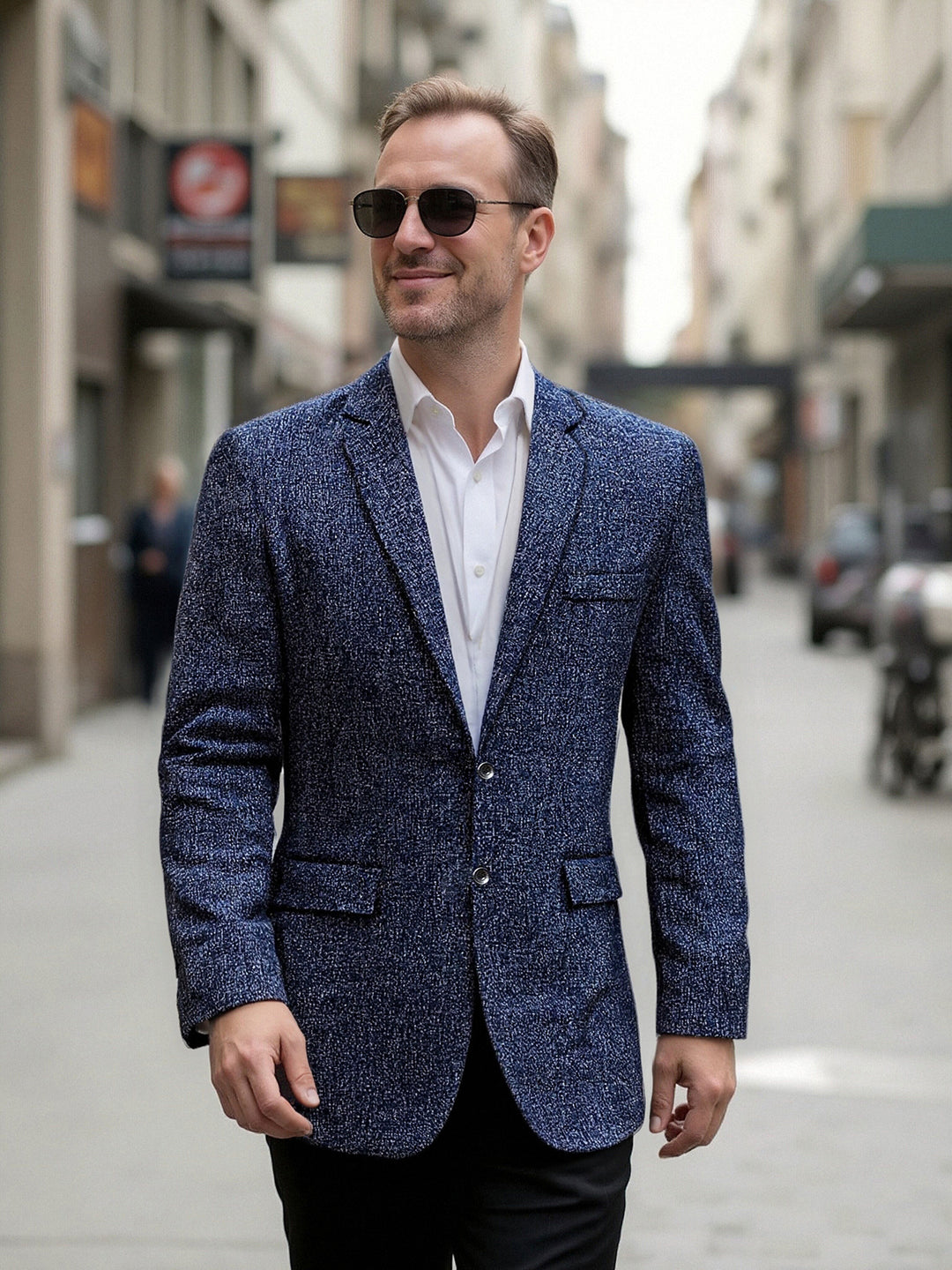 Herrar elegant blazer av strukturerad väv Mirla-Eva Jonsson
