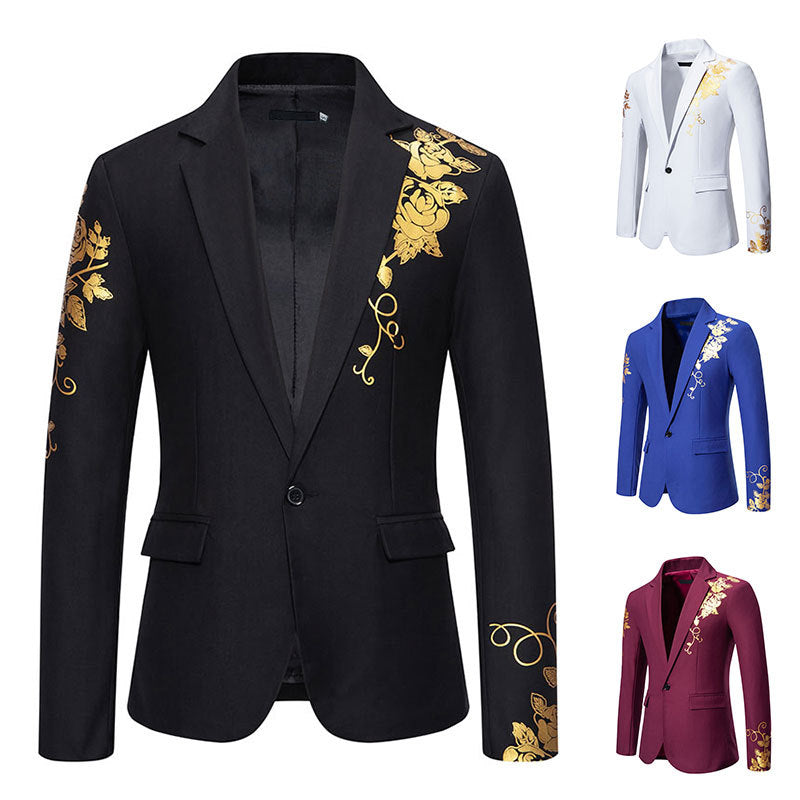 Herrar elegant blazer med blommiga detaljer och strukturerad design Mirla-Eva Jonsson
