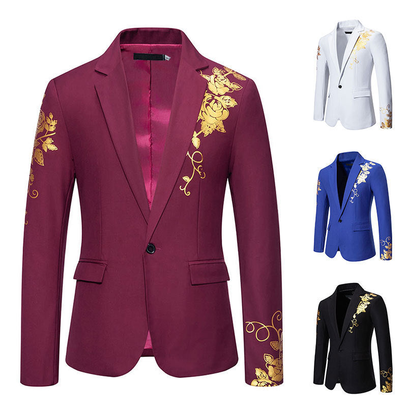 Herrar elegant blazer med blomstrande guldmönster Mirla-Eva Jonsson