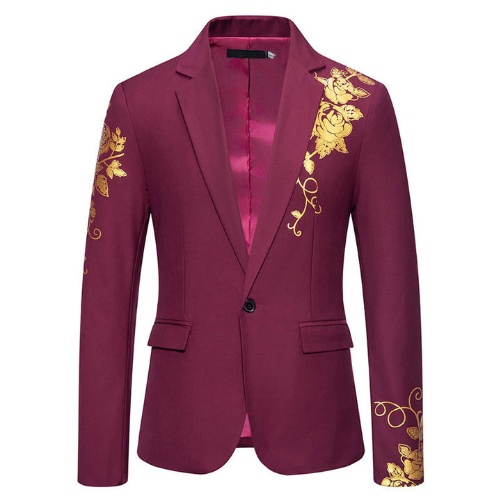 Herrar elegant blazer med blomstrande guldmönster Mirla-Eva Jonsson