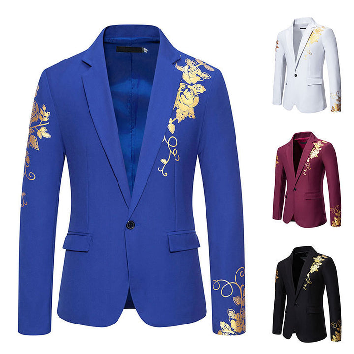 Herrar elegant blazer med blomstrande guldmönster Mirla-Eva Jonsson
